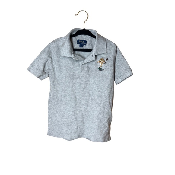 Polo by Ralph Lauren Gray Classic Polo Shirt Rugby Kids Boys Size 5 - Picture 1 of 6